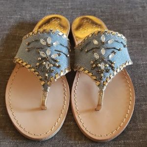 Jack Rogers Denim Beaded Sandals